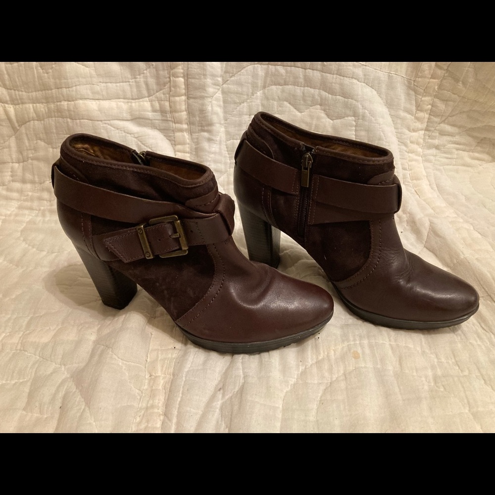 Like New Clark’s booties with Buckle detail